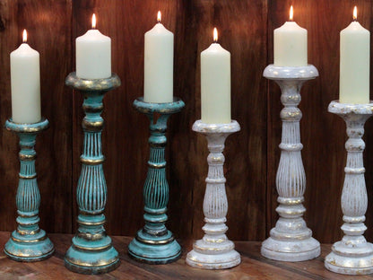 Grand bougeoir - Turquoise Gold