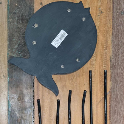 Soporte para plantas de madera de Albasia - Detalle natural y dorado