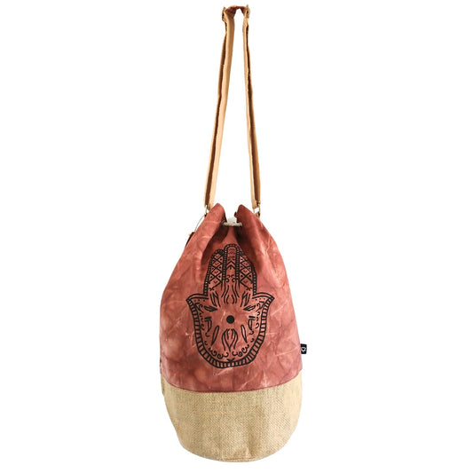 100% Natural Backpack - Terracotta Wash Effect - Hamsa