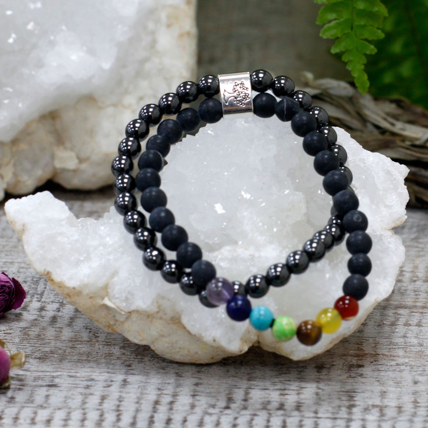 Magnetic Gemstone Bracelet - Chakra Black Stone