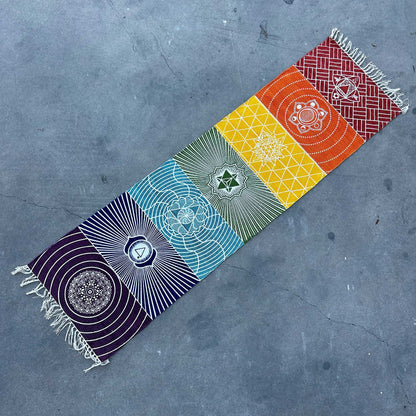 100% Cotton Yoga Mat - 60x200cm - 7 Chakras