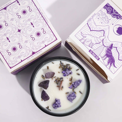Hop Hare Crystal Magic Flower Candle - Moon