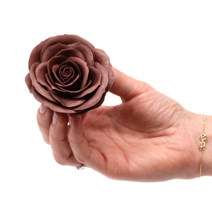 Flor de Jabón Artesanal - Grande Vintage Rose -  Chocolate