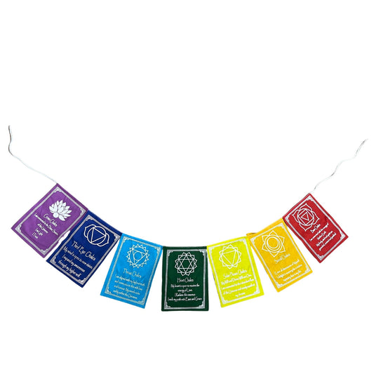 Seven Chakra Colors and Mantra - Large (7 Flags)