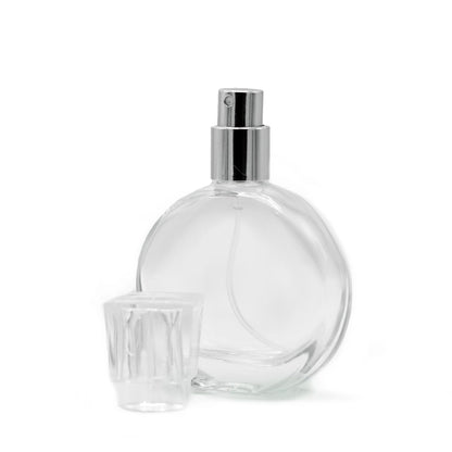 30ml oval bottle, silver spray and glass stopper