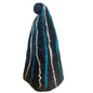 Felt sauna wizard hat - Black and blue stripes