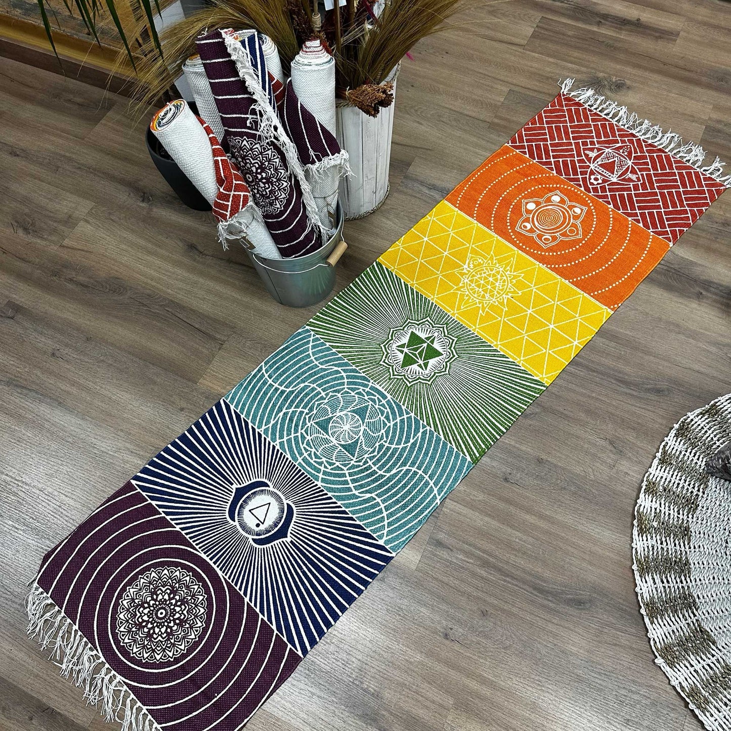 100% Cotton Yoga Mat - 60x200cm - 7 Chakras