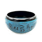 Earth Powder Tibetan Singing Bowl - Five Buddhas Mantra Blue - 16 cm
