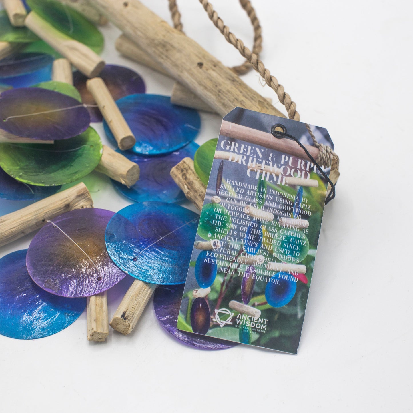 Carillón de madera flotante - Azul