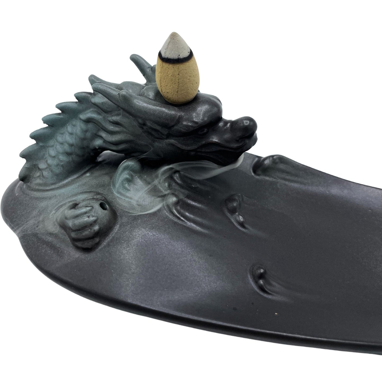Backflow Incense Burner - Dragon in Pool with Amazing Details