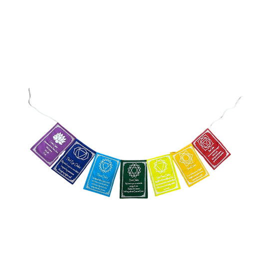 Seven Chakra Colors and Mantra - Med (7 Flags)