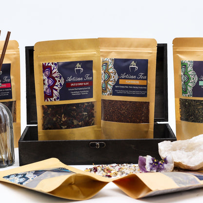 Coffret thé/cadeau/panier - Gris