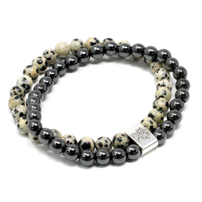 Magnetic Gemstone Bracelet - Dalmatian Jasper