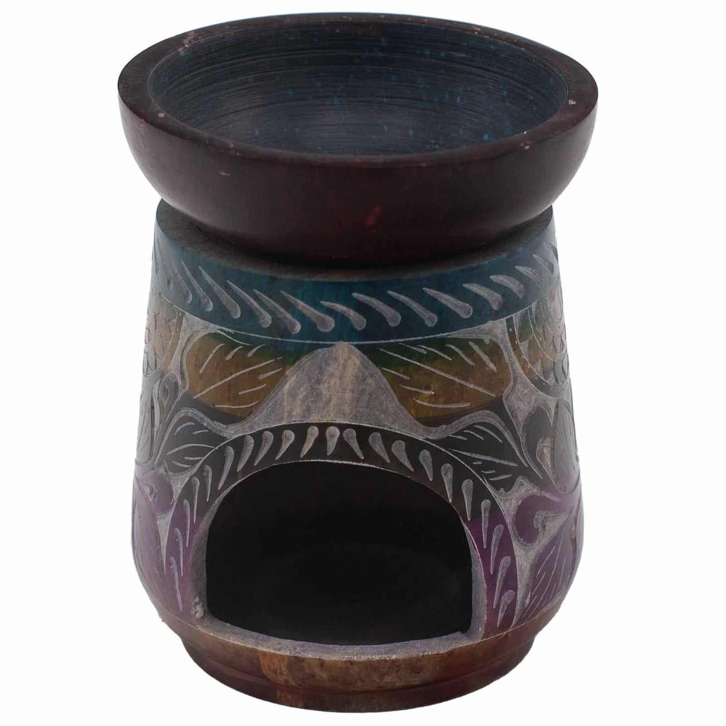 Large soapstone oil burner 13x10cm - Elephant - Five colors