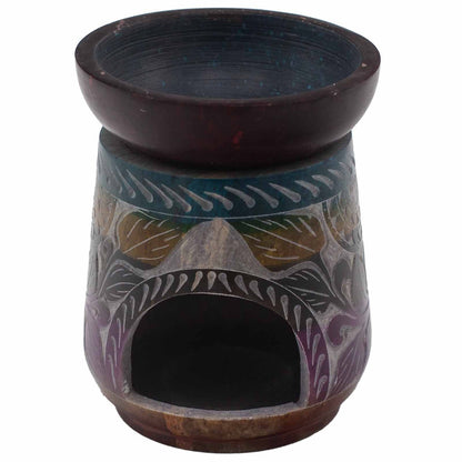 Large soapstone oil burner 13x10cm - Elephant - Five colors