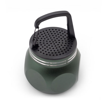 Altavoz mini verde con gancho para acampar