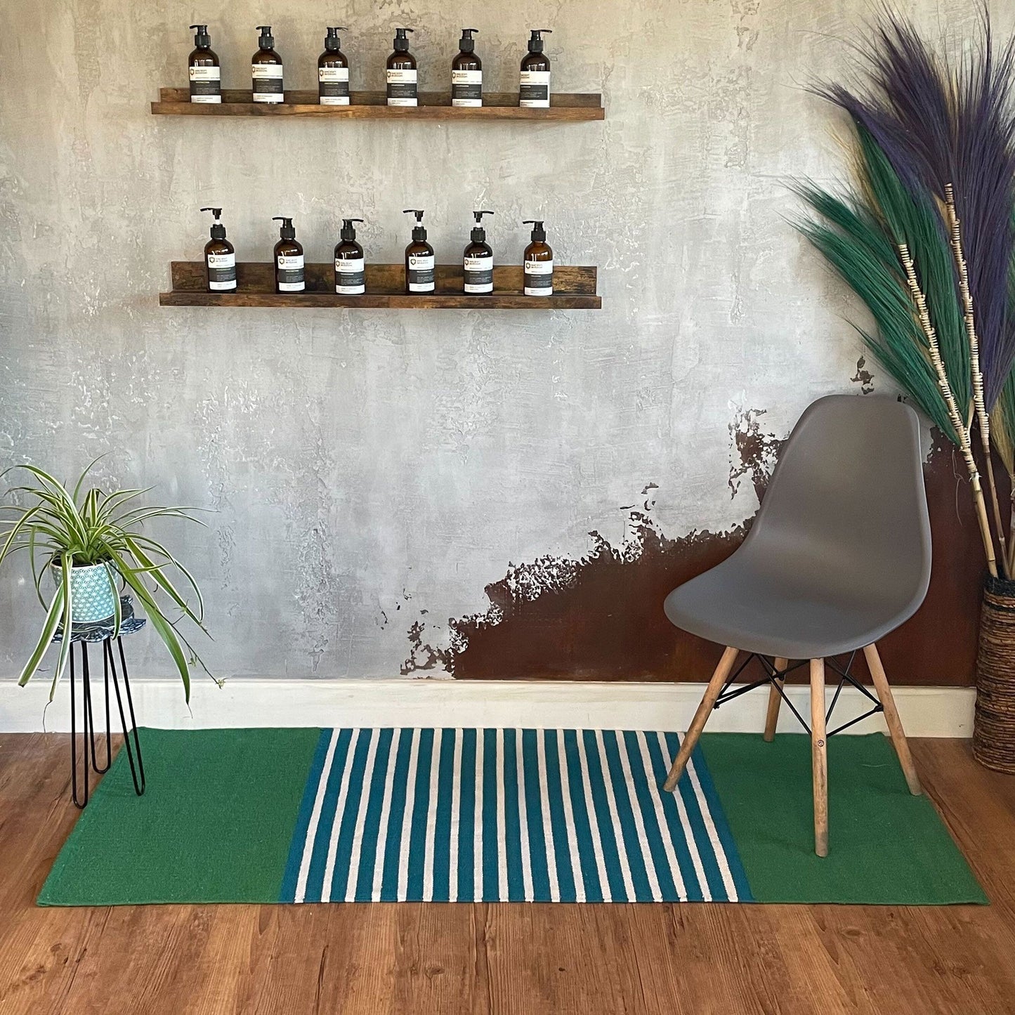 Indian Cotton Rug - 70x170cm - Blue/Green