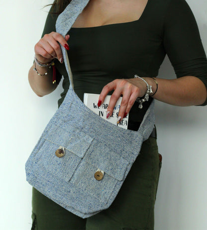 Bolso de Dos Bolsillos Tonos Naturales - Lavanda Suave - Mediano