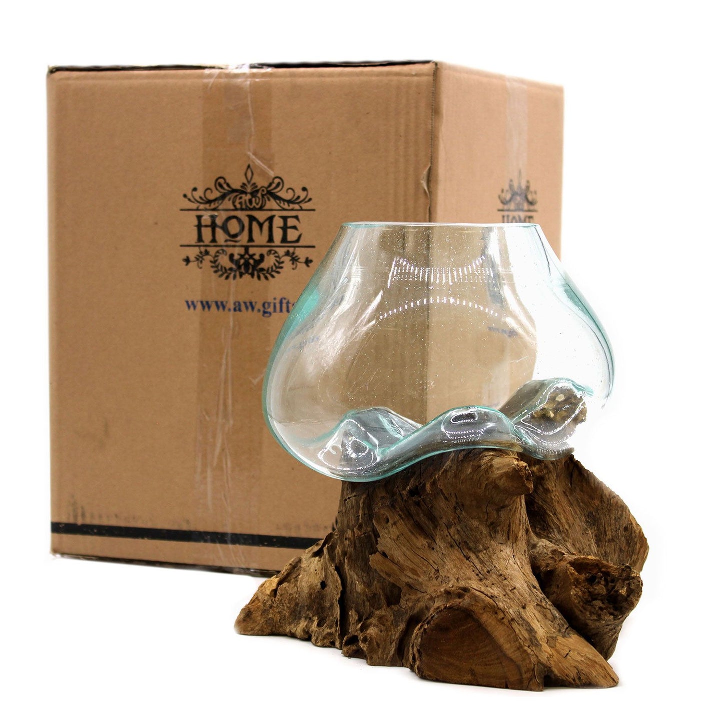 Vidrio Fundido Sobre Madera - Tazón grande