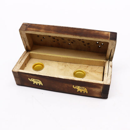 Boîte à encens en forme de cône 6" - Bois de manguier