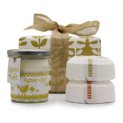 Gift Set: Clementine &amp; Mor Bath Bombs Roll + Fresh Citrus Candle