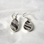 Shell and Silver Earrings - Long Teardrop - Abalone