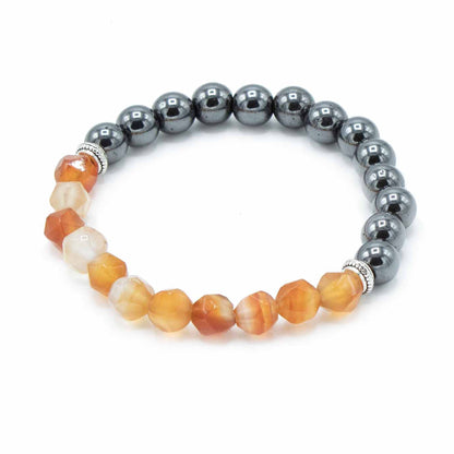 Pulsera de Piedra Preciosa Tallada - Cornalina Magnético