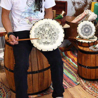Hamsa Shamanic Drum with Mallet - 30cm