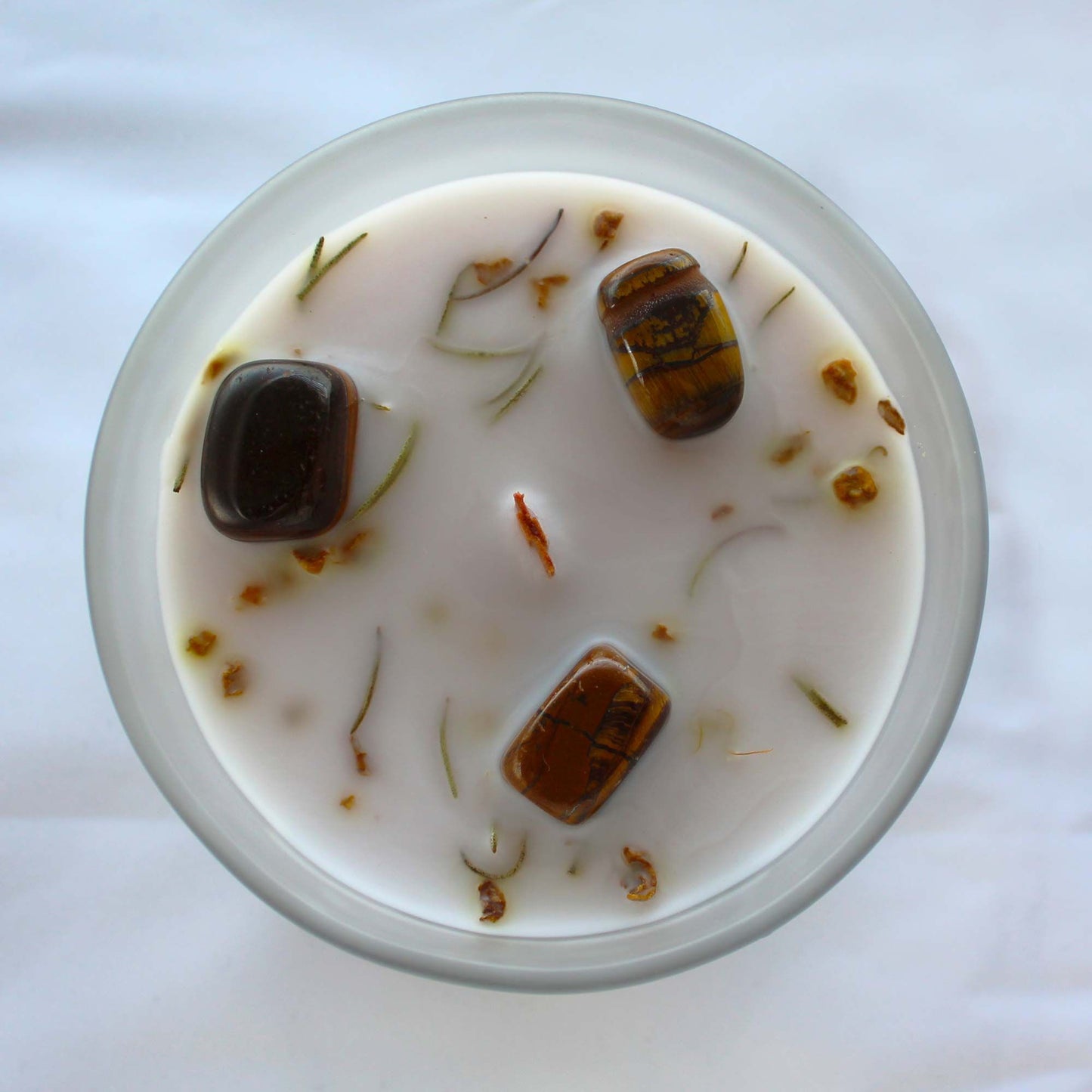 Ginger and Tiger's Eye Gemstone Candle - Vitality
