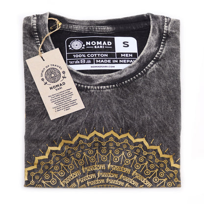 Camiseta Nomad Sari Pequeña - Mandala - Gris oscuro