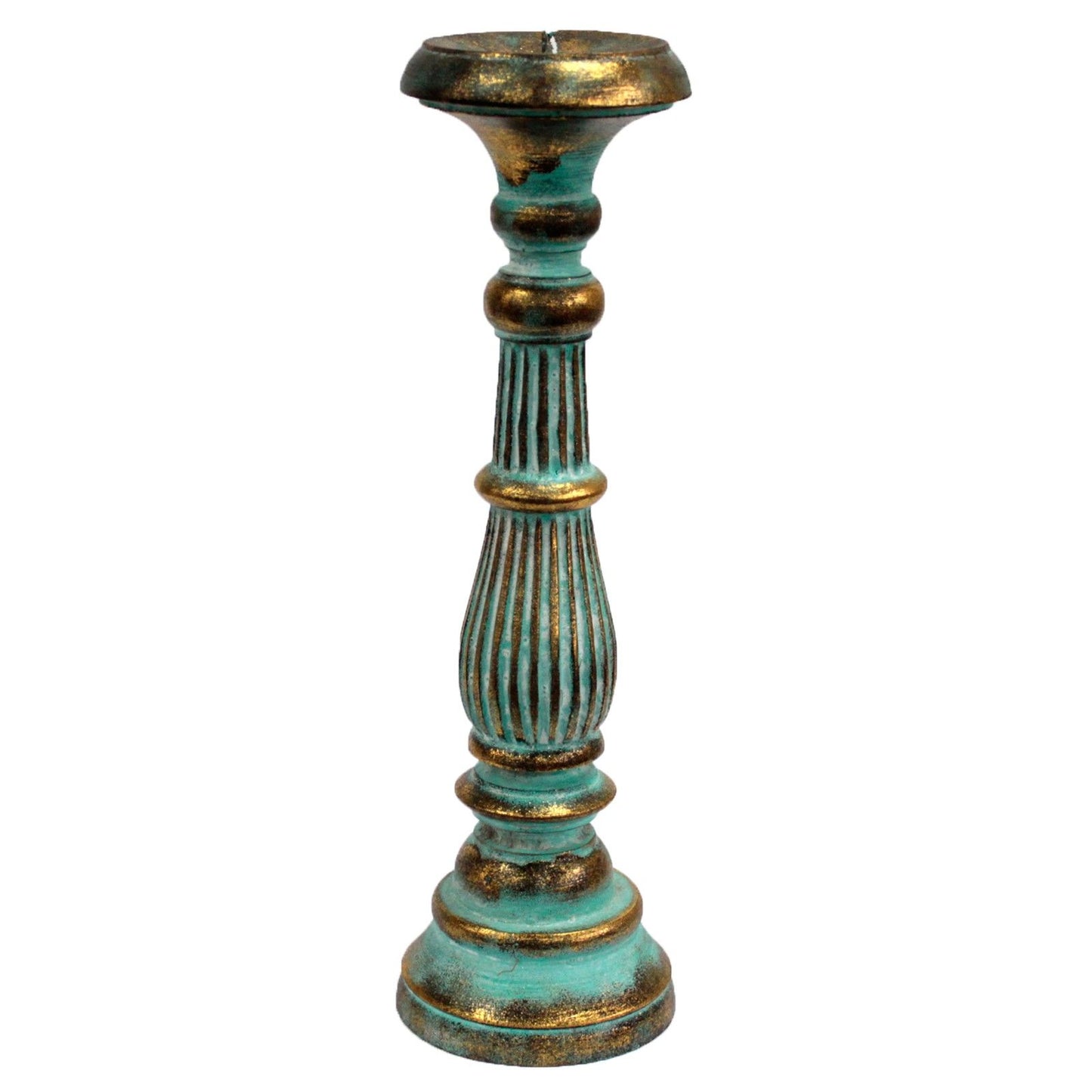 Grand bougeoir - Turquoise Gold