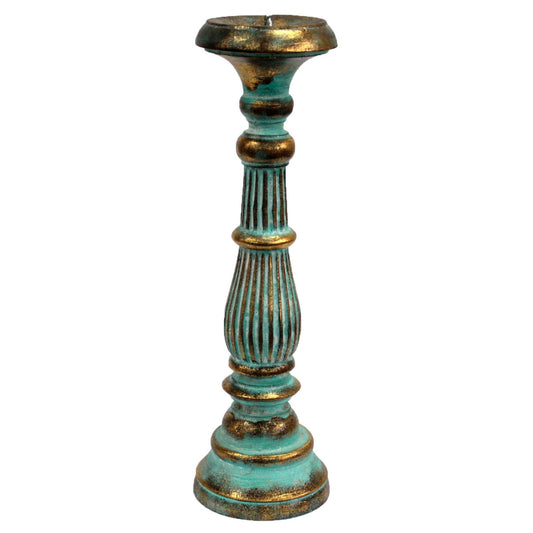 Grand bougeoir - Turquoise Gold