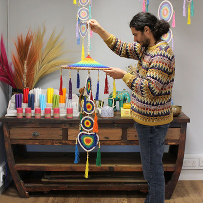 Atrapasueños Dramático Grande - Vivid Rainbow