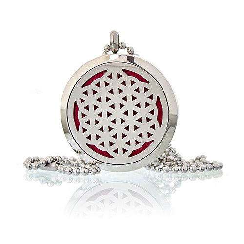 30mm Aromatherapy Diffuser Necklace - Flower of Life