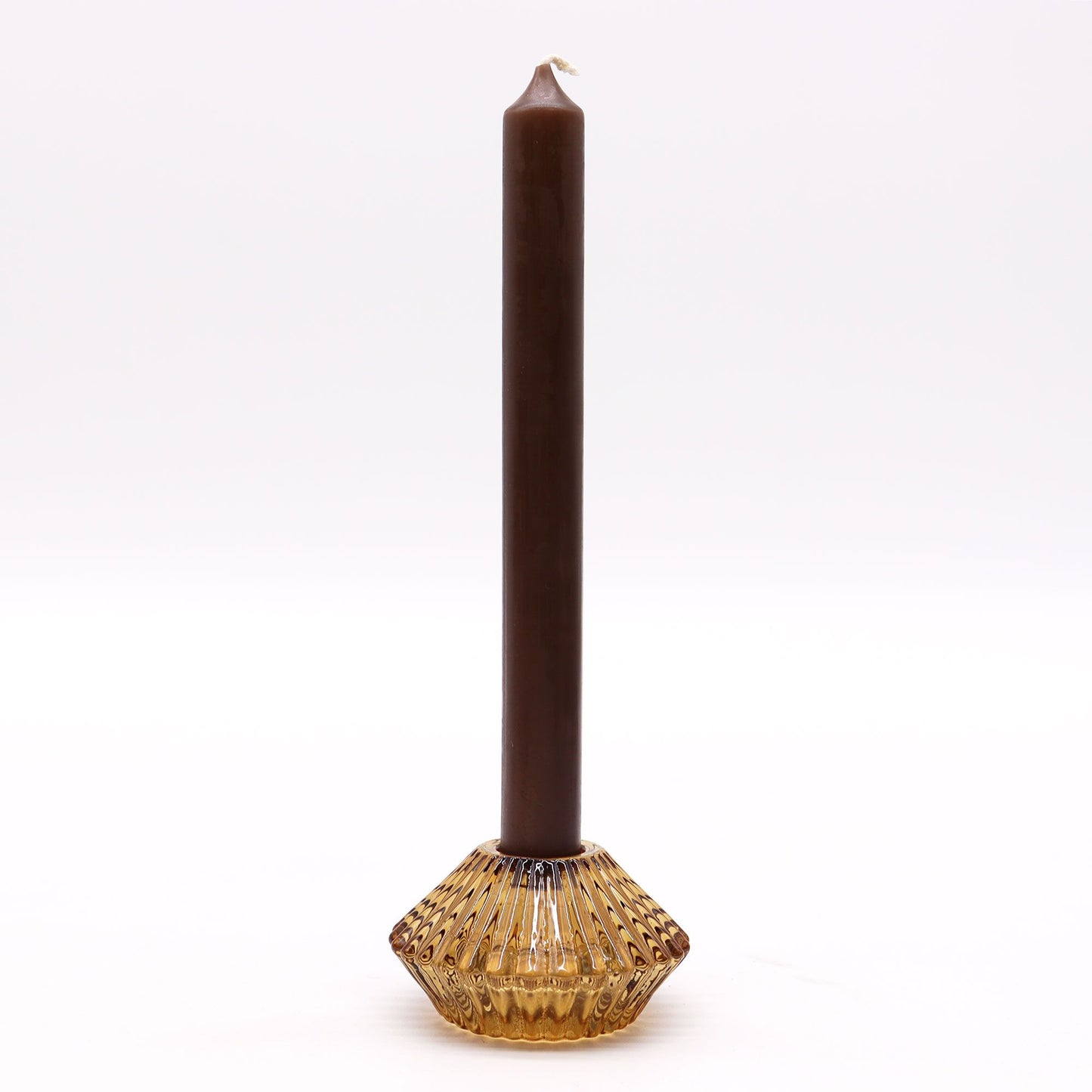 Reversible Flower Design Dinner/Tea Light Candle Holder - Amber