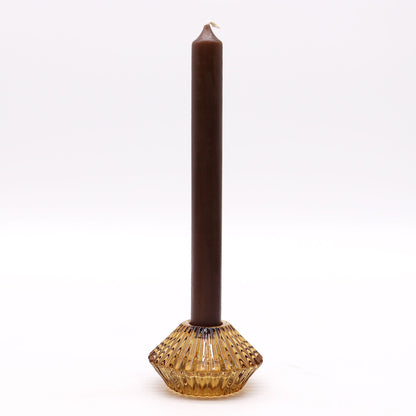 Reversible Flower Design Dinner/Tea Light Candle Holder - Amber