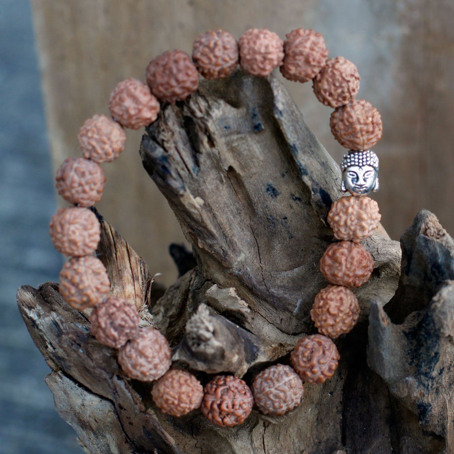 Rudraksha Buddha Japa Mala Bracelet - Brown