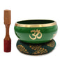 Large Tibetan Singing Bowl Set - Tree of Life - Green 14cm