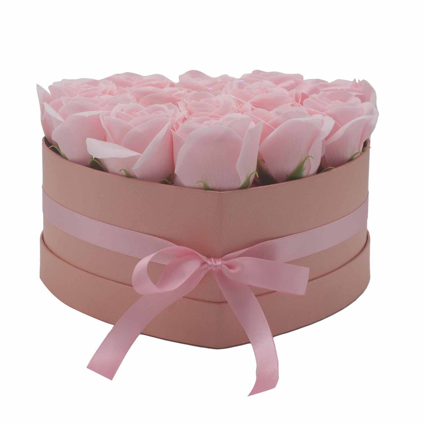 Gift Box - Soap Flower 13 Pink Roses - Heart