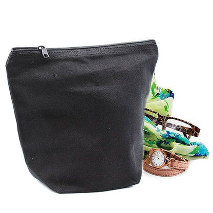Neceser de algodón negro 10 oz - bolso mediano
