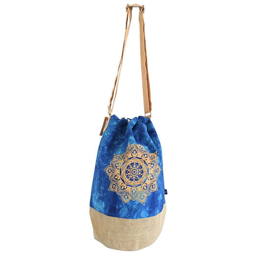100% Natural Backpack - Blue Wash Effect - Mandala