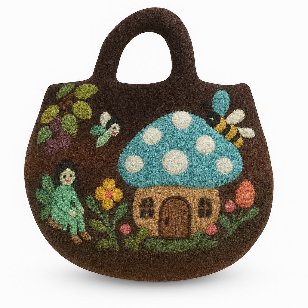 Bolsa de fieltro para jardín de hadas - 35 x 27 cm