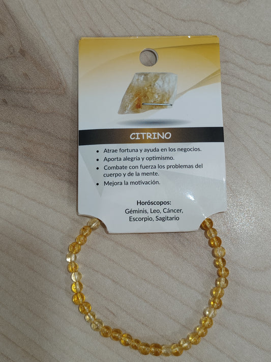 Pulsera piedra natural Citrino 4mm