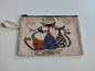 Trousse de toilette en toile Chats 21,5x13,5cm