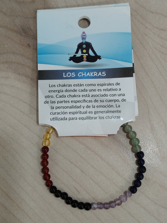 Bracelet en pierre naturelle Sept Chakras 4 mm