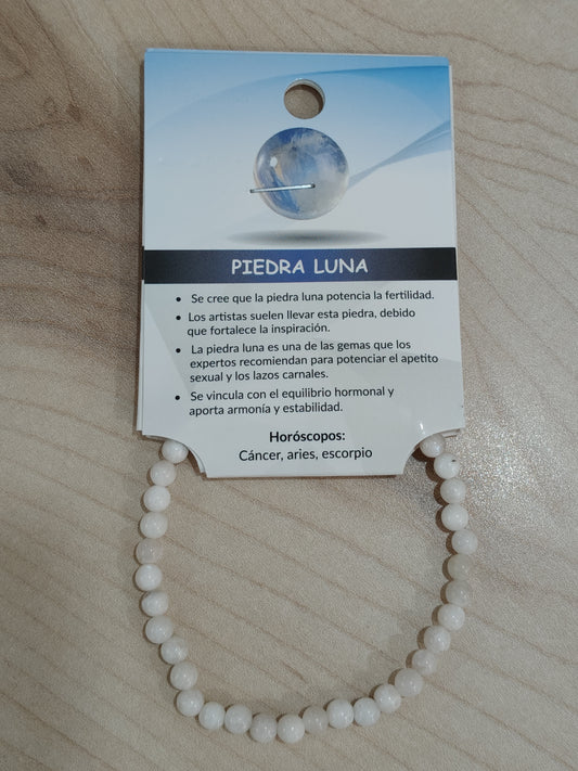 Pulsera piedra natural Piedra luna 4mm