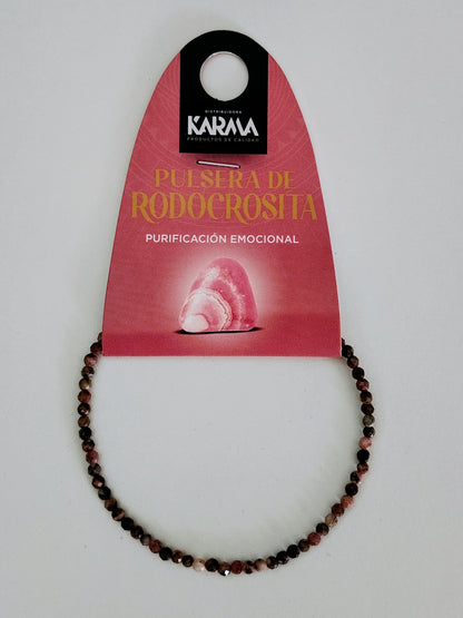 Pulsera de Rodrocosita facetada 2mm