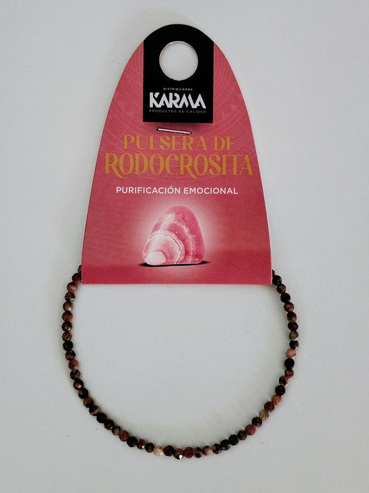 Pulsera de Rodrocosita facetada 2mm