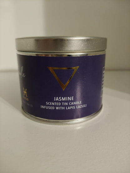 Vela perfumada Jazmín con chips de piedra Lapislázuli Water Candle