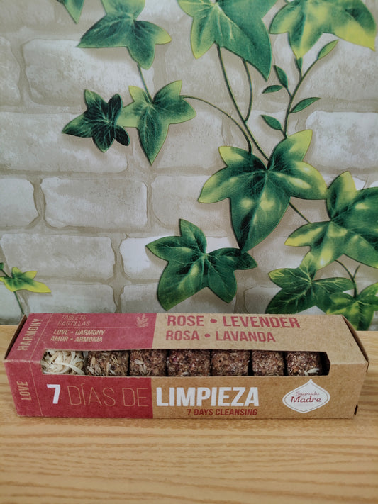 Lot de 7 tablettes nettoyantes à la rose et à la lavande